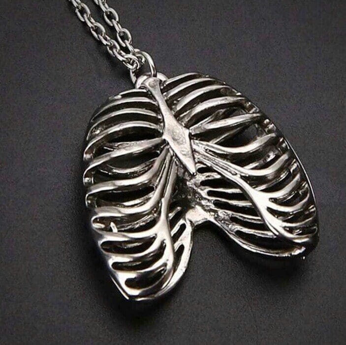 Anatomical Rib Cage Necklace, Gothic Jewelry
