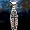Necklace with Coffin and Skeleton Pendant