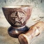 Wooden Pentagram Mortar Pestle, Witch Supplies, Occult Supplies