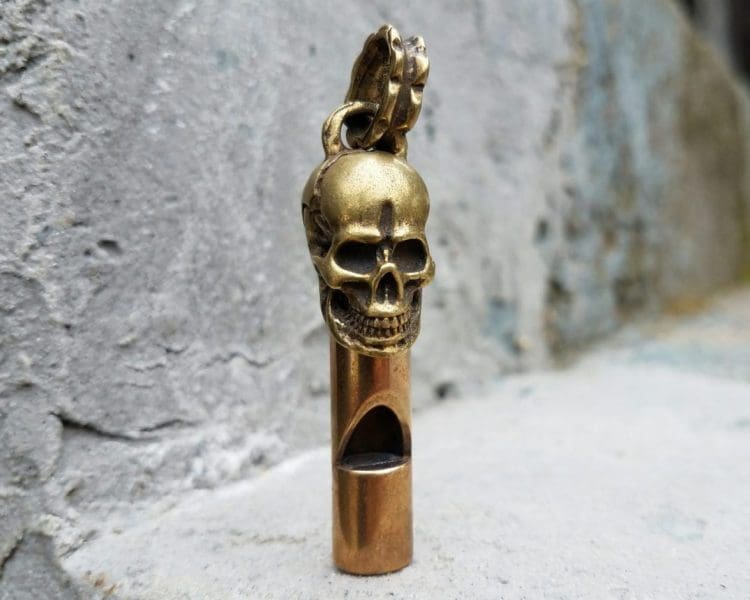 Skull Whistle, Metal Skull, Gothic Accessories