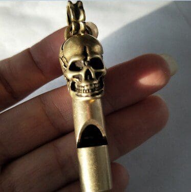 Details about   Collection archaize brass skull head whistle key ring 
