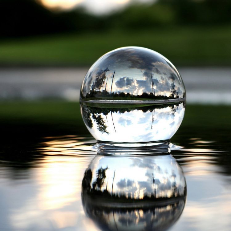 80mm Crystal Ball, Clear Glass Ball, Wicca Decor, Oddities Curiosities