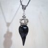 Raven with Crown Necklace, Gothic Jewelry, Bird Skull Necklace