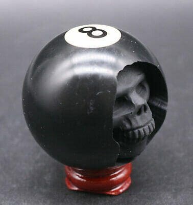 Carved Eight Ball, Carved Skull, Billiard Gifts