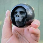 Carved Eight Ball Skull, Carved Skull, Gothic Decor, Curiosities