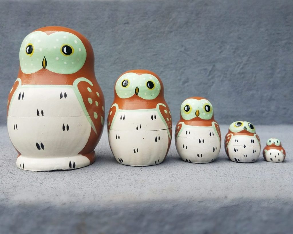 owl russian dolls