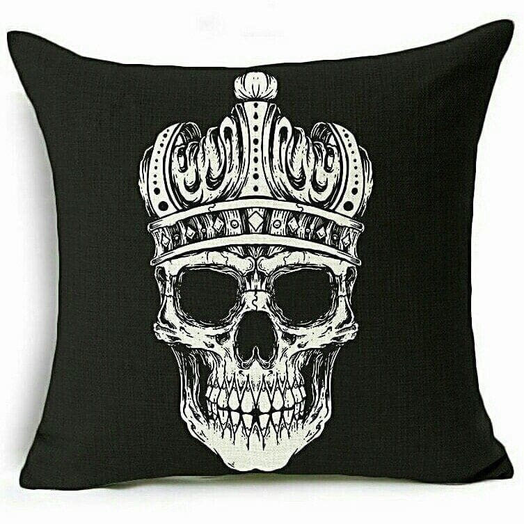 M-Qizi Gothic Skeleton Pillows Covers Set - Goth Gifts, 2 Pieces 18x18 inch Linen Skull Pillow Covers, Goth Pillows, Goth Room Decor, Gothic Home