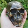 Small Bronze Skull, Bronze Human Skull, Gothic Decor