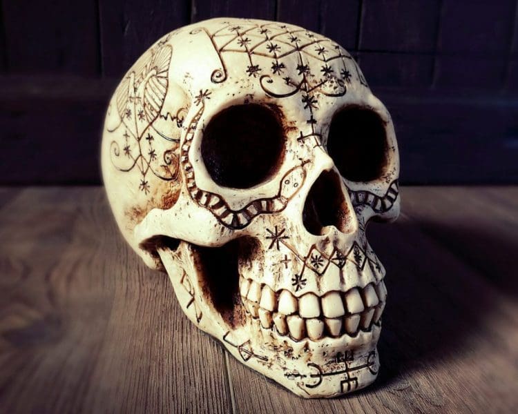 Voodoo Skull, Carved Human Skull, Oddities