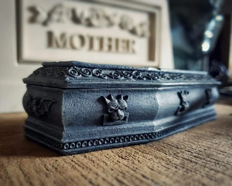 Coffin Jewelry Box Gothic Jewelry Box Velvet Lined 9 Inch -  in 2023