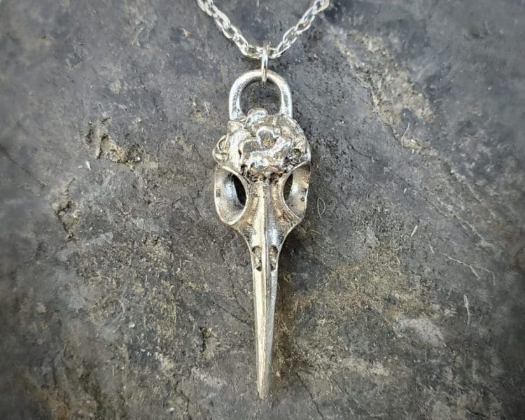 Humming Bird Skull Necklace, Gothic Jewelry, Oddities Curiosities