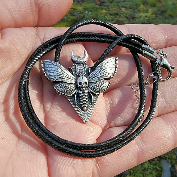 Death Head Moth Necklace, Death's Dead Moth Necklace, Gothic Jewelry