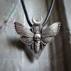 Deaths Head Moth Necklace, Skull Moth, Gothic Jewelry For Woman