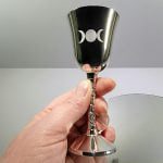 Triple Moon Chalice, Altar Chalice, Wicca Chalice
