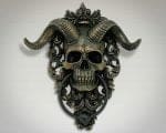 Horned Skull Door Knocker, Brass Skull Door Knocker, Gothic Décor