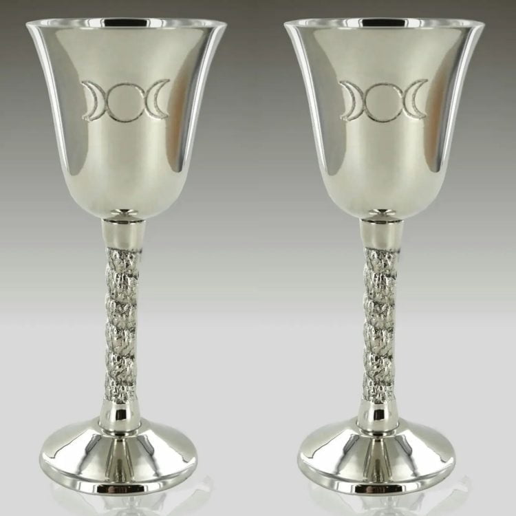 Triple Moon Chalice, Altar Chalice, Wicca Chalice