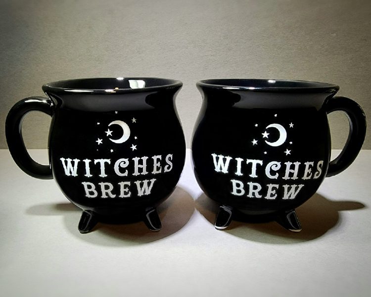 Witches Brew Coffee Mug Set, Gothic Kitchen Decor