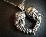 Skull Heart Pendant, Gothic Jewelry