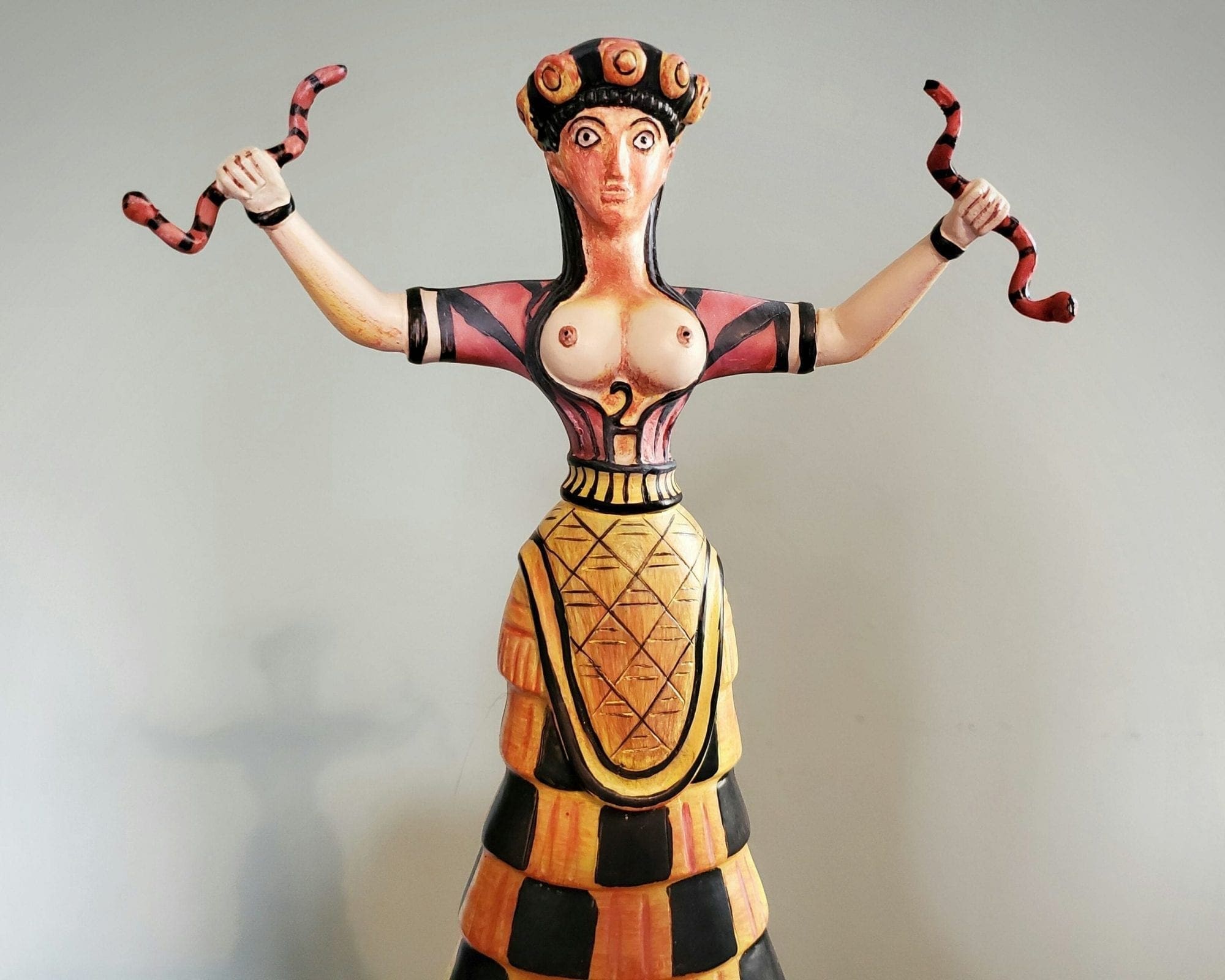 Minoan Snake Goddess Statue, Cretan Snake Goddess Statue