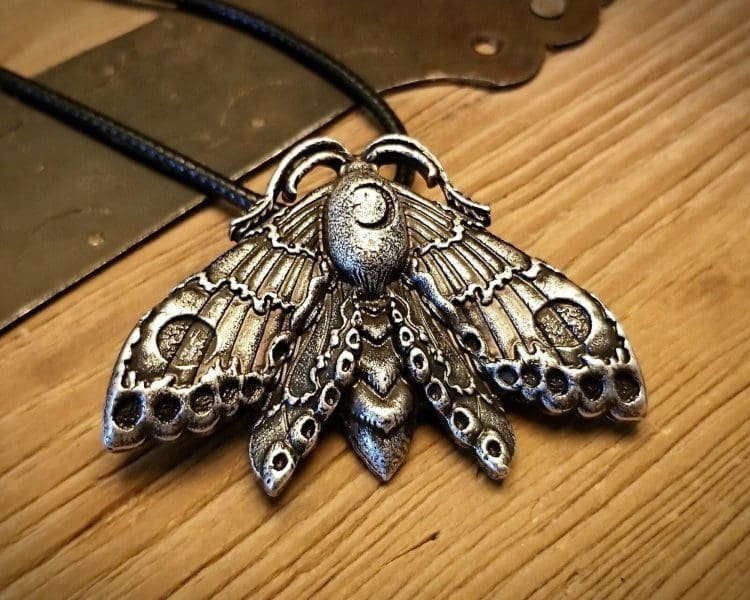 Luna Moth Necklace, Witch Jewelry, Gothic Jewelry