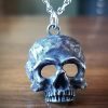 Realistic Skull Necklace, Gothic Jewelry, Skull Pendant