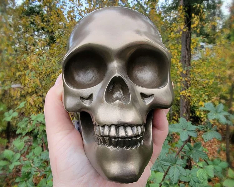 Modern Gothic Decor, Modern Bronze Skull