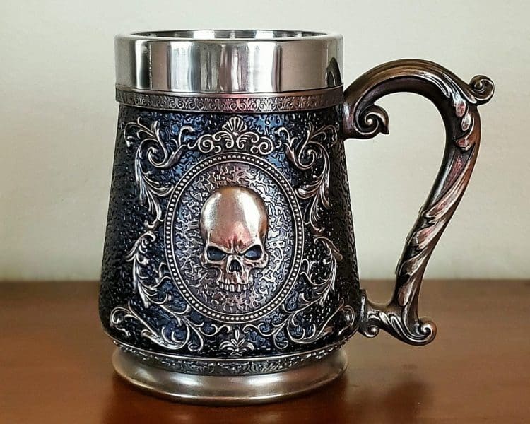 Skull Beer Stein, Skull Beer Mug, Big Skull Mug, Gothic Drinkware, Gothic Decor