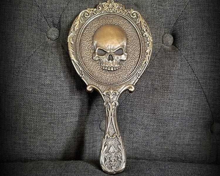 Gothic Hand Mirror, Skull Mirror, Gothic Gifts