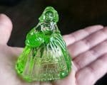 Uranium Glass Figurine, Uranium Glass,Haunted Doll, Radioactive Ghost