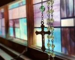 Uranium Glass, Rosary, Vaseline Glass Rosary, Vintage Oddities