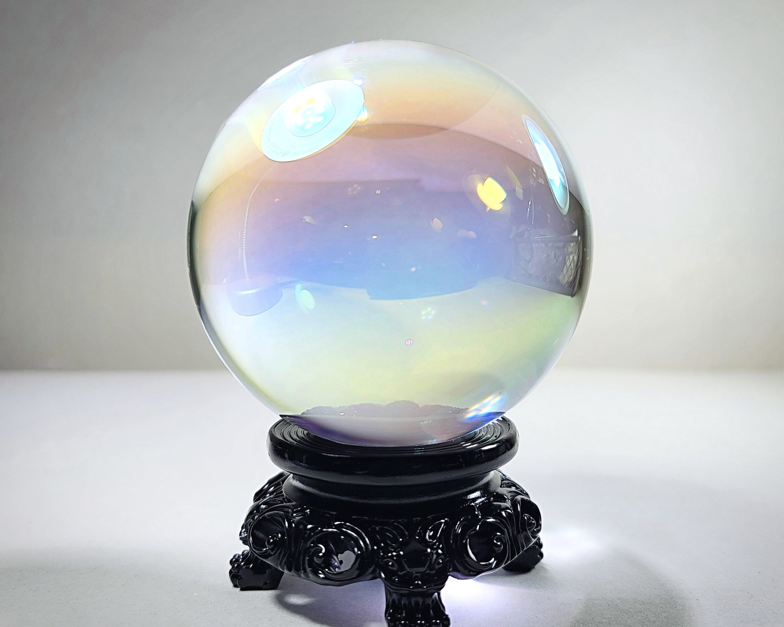 Slide 1 for 110mm Large Aurora Crystal Ball, Rainbow Glass Ball, 4.3 Inch