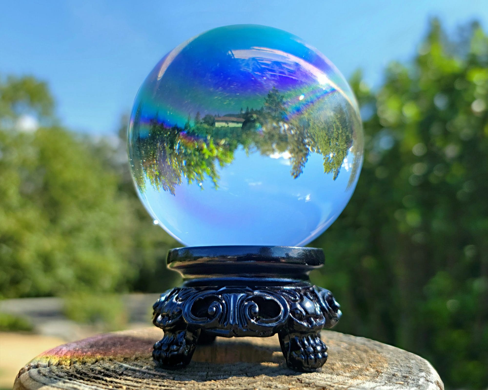Aurora Crystal Ball, 80mm Crystal Ball, Rainbow Glass Ball
