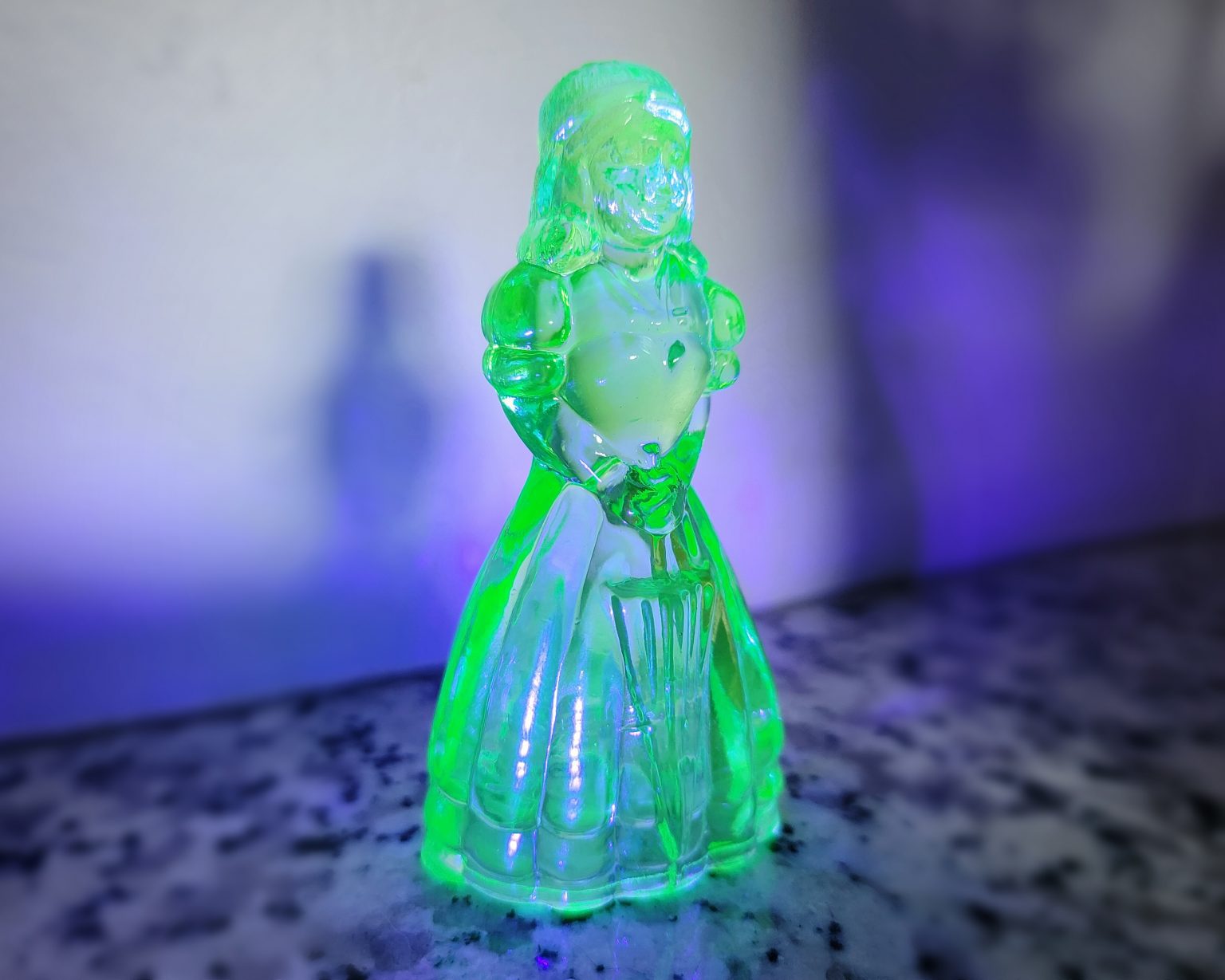 Radioactive Ghost Girl, Uranium Glass Figurine, Vaseline Glass -Green ...