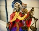 Large Santa Muerte Statue, Sitting Santa Muerte, Gothic Decor