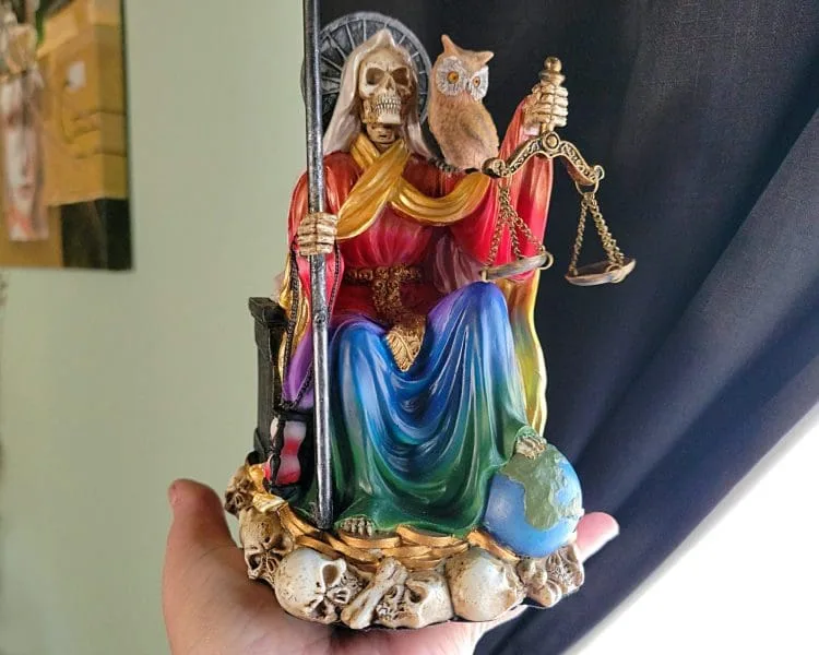 Large Santa Muerte Statue, Sitting Santa Muerte, Gothic Decor