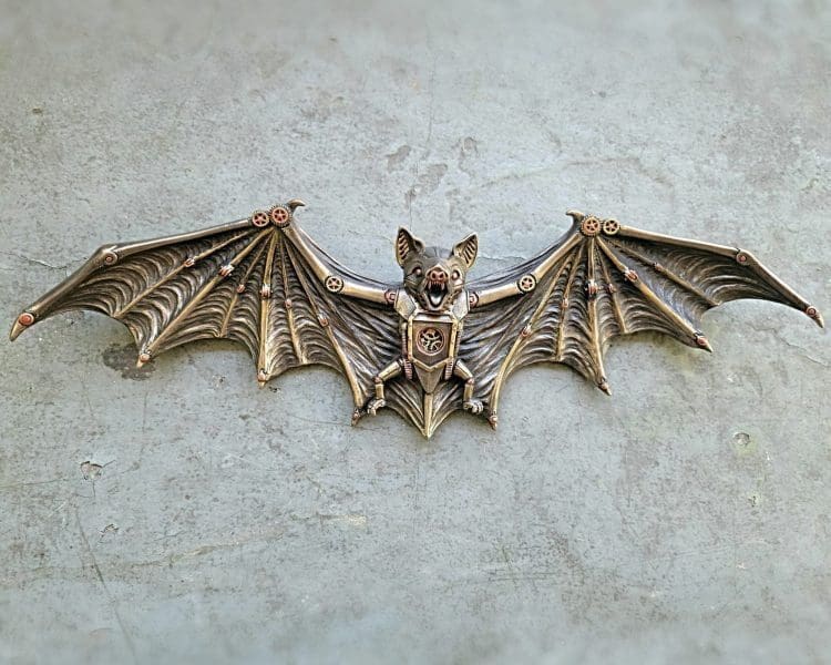 Bronze Bat Wall Plaque, Bat Wall Decor, Gothic Decor, Steampunk Decor