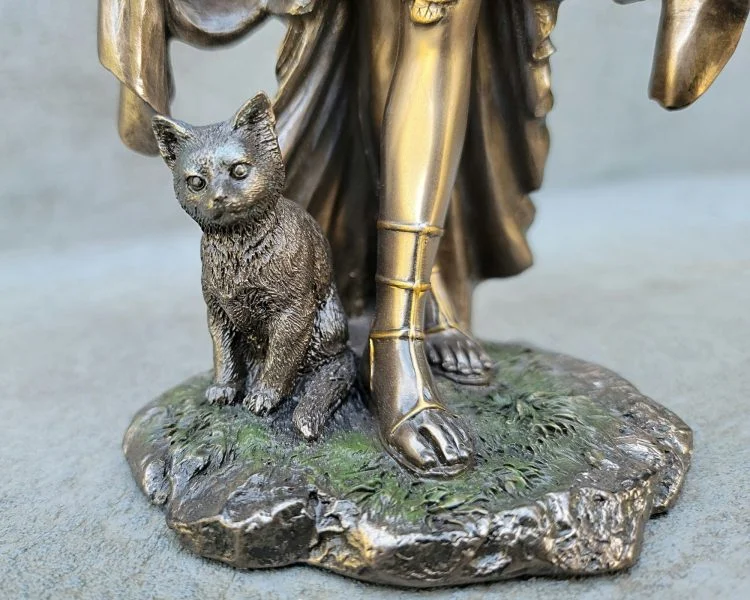 Egyptian Cat Goddess Statue, Bronze, Bastet, Egyptian Decor