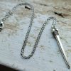 Silver Coffin Nail Necklace, Gothic Jewelry