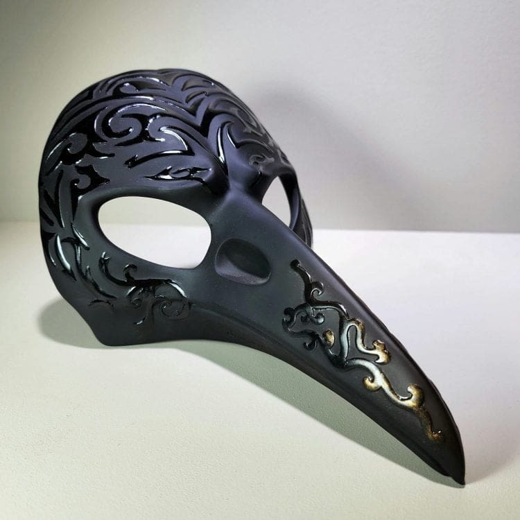 Gothic Home Decor, Crow Masquerade Mask, Raven Wall Decor, Plague Doctor Mask