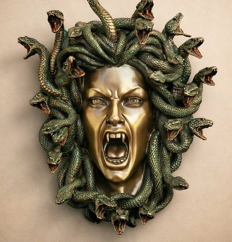Slide 1 for Large Medusa Wall Statue, Mythological Monster, Gothic Decor