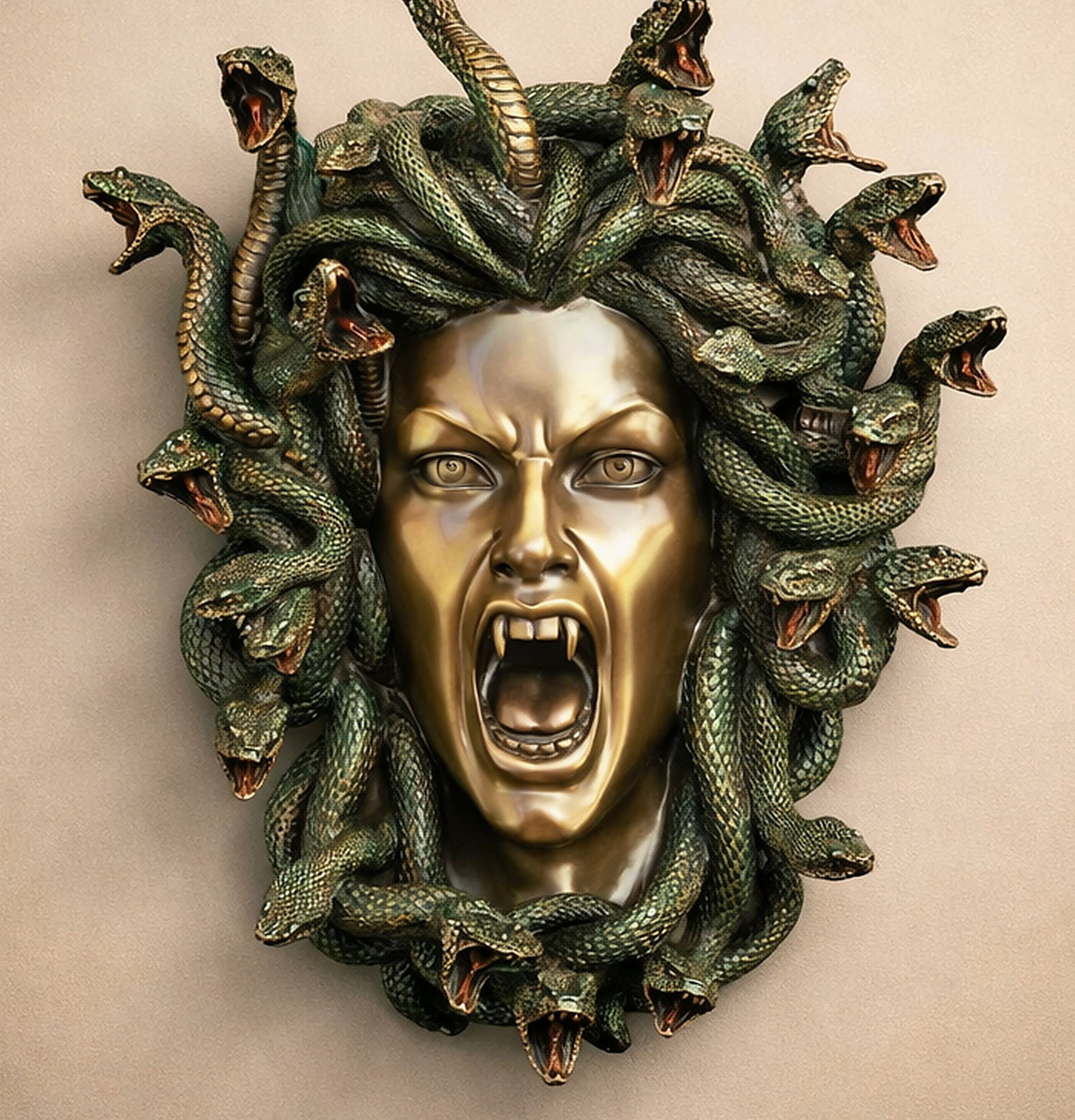 Slide 1 for Large Medusa Wall Statue, Mythological Monster, Gothic Decor