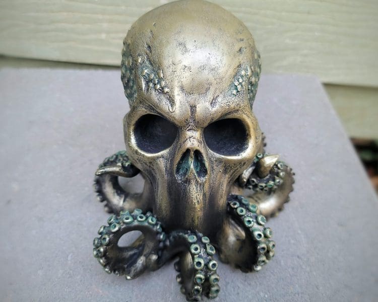 Cthulhu Skull, Lovecraft Skull, Octopus Decor, Gothic Decor