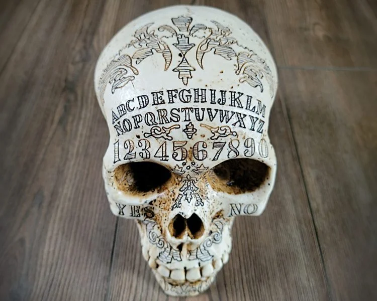 White Ouija Skull, Ouija Board, Oddities Curiosities