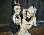 Skeleton Bride and Groom Statue, Gothic Gifts, Gothic Wedding