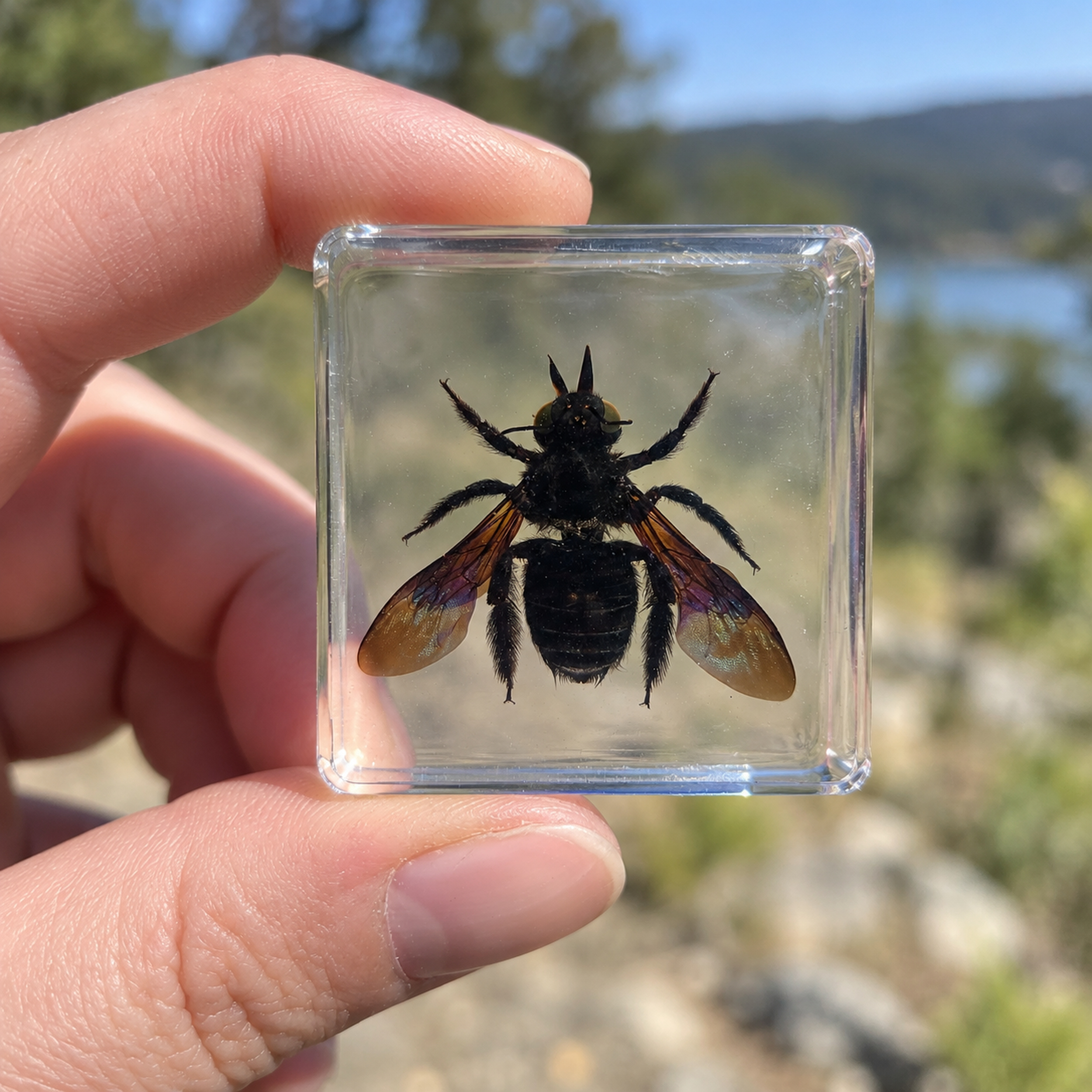 Slide 5 for X3 Tiny Insect in Resin Set, Lanternfly, Bee, Butterfly -Air