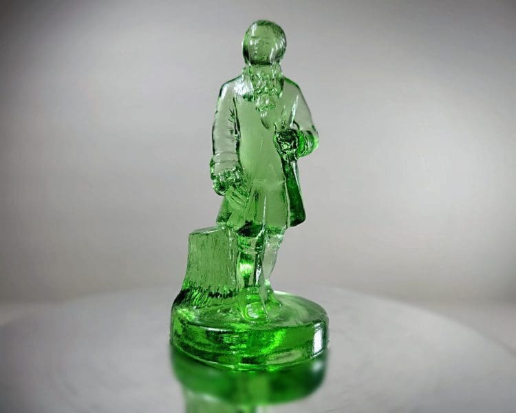 Uranium Glass Figurine, Vaseline Glass Figure