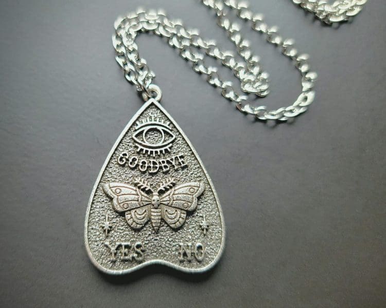 Gothic Jewelry, Ouija Necklace, Deaths Head Moth Necklace