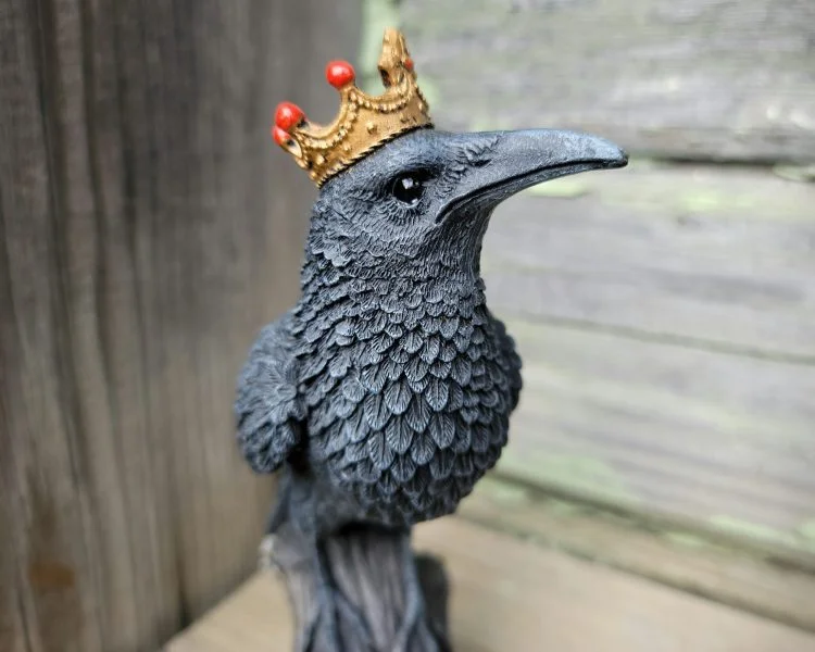 Gothic Raven Crow Painting Throw Pillow