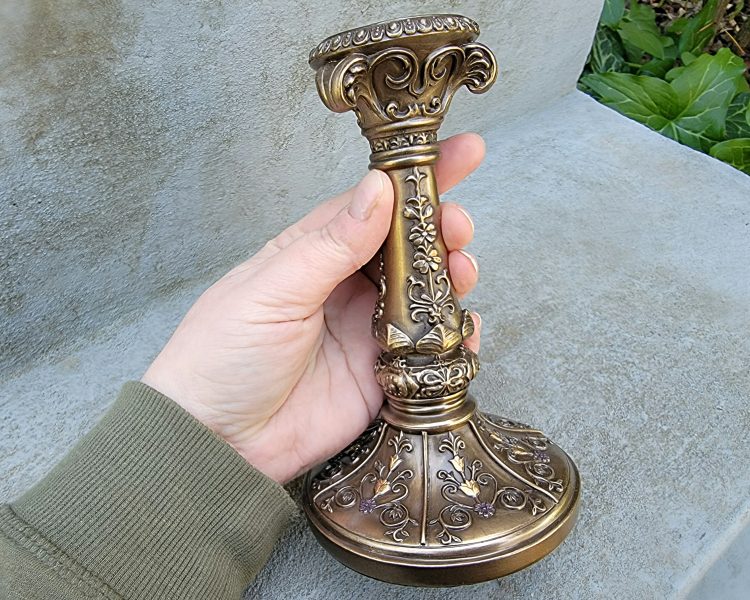 Gothic-Decor-Victorian-Bronze-Candle-Stick-Holder-Set