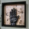 Gothic Decor, Black Palmistry Hand Framed Wall Art